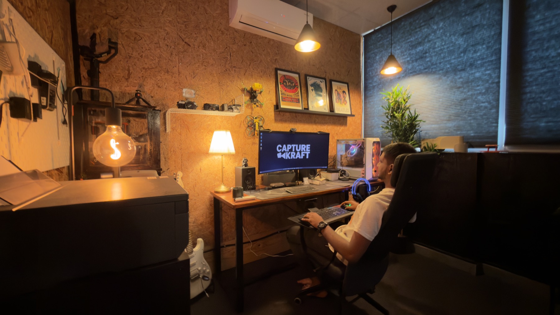 An editor working late at the Capturekraft creative den